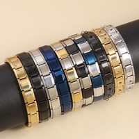 Pulsera Modular de Acero Inoxidable con Eslabones Desmontables de 9mm, Estilo Italiano, para Joyería, Imprimible y Grabable