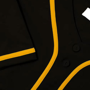 เสื้อกีฬาเบสบอลสีดำเสื้อเจอร์ซีย์กำหนดโลโก้เอง - Product Image 5