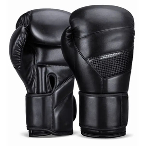 Guantes de Boxeo Hassam de Cuero MB Personalizados OEM, Material PU, Costuras en Contraste Rojo y Negro, Cierre de Gancho y Bucle para Entrenamiento y Sparring - Product Image 5
