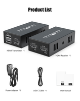 Hoomc precio de fábrica USB KVM Extender Plug and Play sobre IP fibra HDMI KVM extensor sobre Cat 6 50m con IP IR UP TO HD