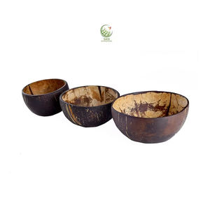 100% Natural Coconut Shell <b>Bowls</b> Disposable Biodegradable Wood Tableware Modern Design for <b>Desserts</b> Camping Commercial Use Pack - Product Image 1