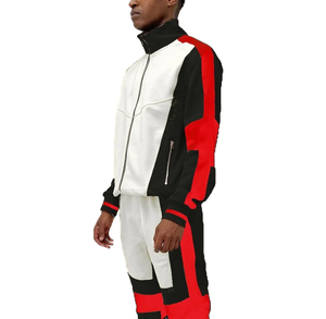 Haute qualité hommes automne vêtements de sport décontractés bloc de couleur polaire Tech survêtement coupe-vent football survêtement ensemble - Product Image 6