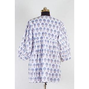 Vestido de algodón floral estampado a mano para mujer, ideal para fiestas. - Product Image 5