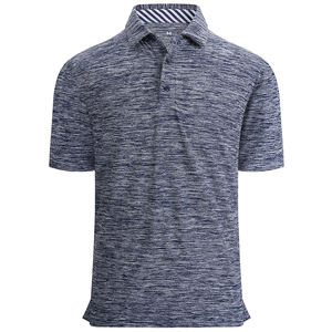 Polos lisos de color liso para hombre, polos clásicos de manga corta duraderos transpirables de mezcla de algodón para uso diario a la venta - Product Image 1