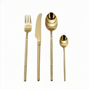 Luxury Restaurant <b>Gold</b> Spoon and Fork and Knife <b>Set</b> <b>Cutlery</b> <b>Set</b> Stainless Steel <b>Gold</b> <b>Cutlery</b> <b>Set</b> for Wedding American Style - Product Image 4