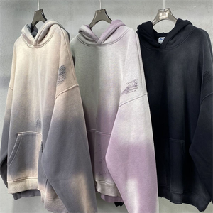 Sudadera con capucha lavada vintage desgastada personalizada con pintura, Sudadera con capucha grande de peso pesado de 360gsm, ropa de calle con tinte desteñido al sol, sudaderas con capucha - Product Image 2