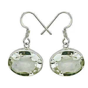 Boucles d'oreilles pendantes en argent 925 avec améthyste verte pour femmes, produit cadeau tendance - Product Image 1