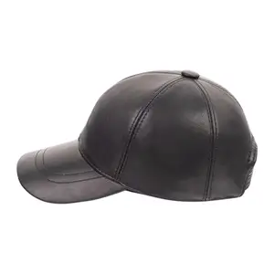 정품 가죽 남여 공용 야구 모자-100% 양 가죽 남성과 여성 야구 모자 조절 가능한 백 스트랩.