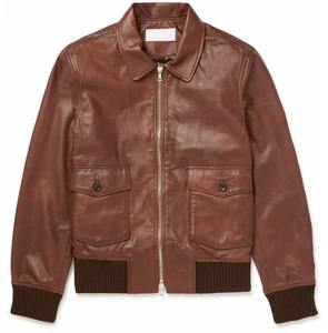 Veste en cuir pour homme, mode streetwear, vêtements décontractés, vêtements d'extérieur en cuir véritable, fabrication sur mesure, vente en gros OEM - Product Image 1