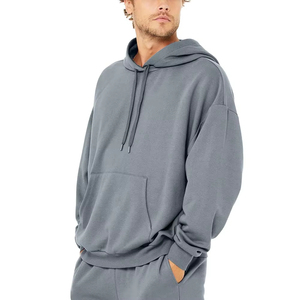 Nueva llegada de buena calidad adulto puro algodón con capucha sudadera pantalones de chándal conjunto de invierno entrenamiento hombres sudaderas con capucha conjunto - Product Image 1