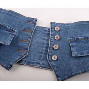 Corsé de mezclilla moderno Top Moda Grapa Casual Chic Moderno Slim-Fit Vintage Charm Lavado ligero Timeless Estructurado - Product Image 2