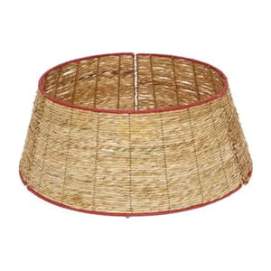 Jupe d'arbre de Noël tissée à la main au Viet Nam Top Selling Asia Factory Seagrass Red Trim Collier d'arbre de Noël - Product Image 3