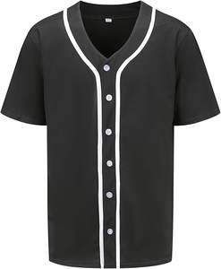 Jersey de béisbol liso con botones para hombre, uniforme de equipo de softbol en blanco, camisetas activas de manga corta Hipster de Hip Hop - Product Image 6