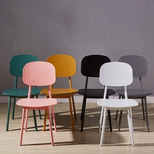 Colorful <b>Plastic</b> Chairs Modern Dining Chair Set Contemporary Low Back Chairs for Dining <b>Table</b> Living Room Office Restaurant - Product Image 6