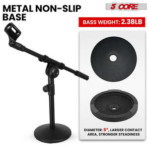 5Core Round Base <b>Desktop</b> Mic <b>Stand</b> Universal Desk Microphone Holder Table Top <b>Stands</b> - Product Image 4