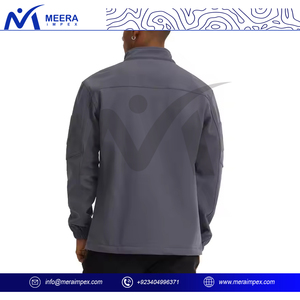 ¡Novedad de 2025! Chaquetas para exteriores de manga larga de Color gris sólido, chaqueta Softshell de tela ligera de alta calidad con cremallera holgada - Product Image 4