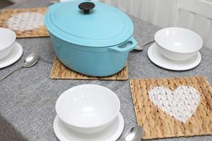 Mantel Individual cuadrado con Centro pintado decorativo Productos ecológicos Hecho en Vietnam Decoración de mesa Mantel Individual tejido al por mayor - Product Image 4