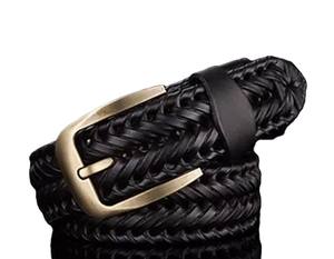 Men's Micro Adjustable Genuine <b>Leather</b> <b>Belt</b> Knitted <b>Braided</b> Design with Brass for Buckle for Casual & Formal Use - Product Image 4