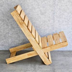 Chaise pliante inclinable durable 46x90x86cm en bois de caoutchouc confortable avec cadre en aluminium pour la plage ou le camping - GCF201 - Product Image 3