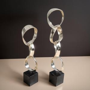 Luz de lujo plata Arte Abstracto escultura Metal candelabros linternas tarros de velas - Product Image 2