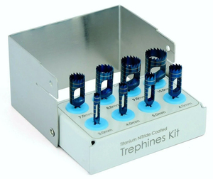 2025 Kit de forets de tréphine d'implant chirurgical professionnel personnalisé 8 pièces enduit de titane bleu et support de fraise CE - Product Image 2