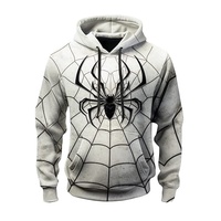 Premium Kalite Kışlık Avrupa Amerikan Tarzı Trend Marka Kapüşonlu Erkek Kadın Sıcak Spor Sweatshirt Örümcek Ağı Baskılı %100 Pamuk
