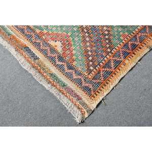 Tapis Kilim vintage, tapis turc 5,8x9,8 pieds, tapis persan en laine bleue - Product Image 5
