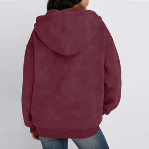 Sudadera con Capucha y Cremallera con Logotipo Personalizado para Mujer, Precio Razonable, Material 100% Algodón, Estilo Urbano, Sudadera Extra Grande para Mujer - Product Image 2