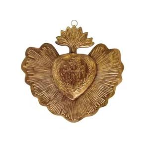 Oro antiguo acabado Metal hecho a mano personalizable Navidad colgante corazón decoración para Iglesia hogar pared Decoración - Product Image 5
