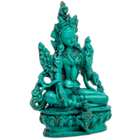 Statue en résine de Tara Verte, Art Bouddhiste Fait Main, 8 Pouces, Couleurs Personnalisables, Décoration Religieuse pour la Maison, Sculpture