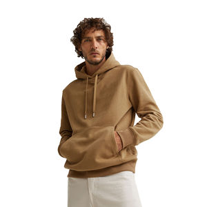 Sudadera con capucha de algodón 100% unisex, cordón polar térmico de invierno con logotipo bordado estampado personalizado para hombres, teñido liso - Product Image 2