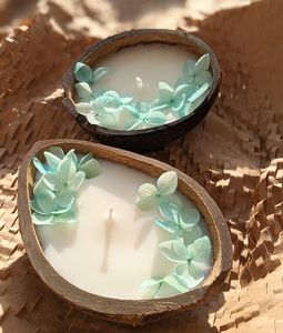 Bougies artisanales écologiques en coquille de noix de coco 2025 pour la décoration et les idées de cadeaux de vacances de Noël - Product Image 2
