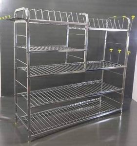 Estante de Cocina de Acero Inoxidable de Varias Capas, Estantes de Almacenamiento de Acero Tipo Piso para Supermercado, Cocina y Almacén - Product Image 6