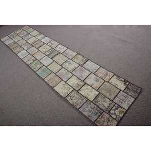 Alfombra Turca Vintage de 2,1x8,5 pies, Alfombra de Lana con Diseño de Patchwork Marrón - Product Image 4