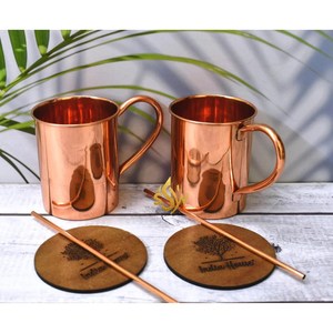 Pure Copper Straight Shaped Hammered Design Moscow Mule Beer <b>Mug</b> Cup-500 ML for Storage & Drinking Accessories For Tabletop - Product Image 3