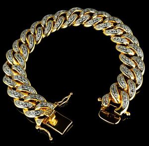 Elegant 13MM Yellow Gold <b>Moissanite</b> <b>Bracelet</b> & <b>Bangle</b> Diamond Cuban Link for Wedding & Gift Ideas - Product Image 1