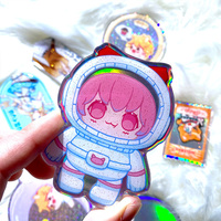 Breloques en acrylique personnalisées Vograce, imprimées avec des motifs d'anime, holographiques, opaques, porte-clés en acrylique