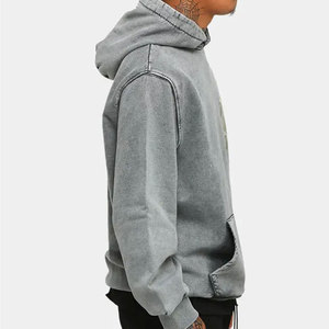Meilleure vente sweats à capuche délavés à l'acide pour hommes 100% coton Design de haute qualité Motif solide pour Streetwear d'hiver - Product Image 5