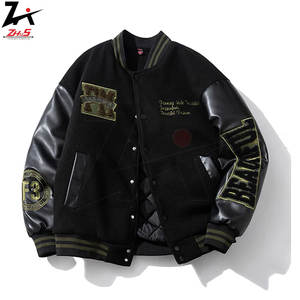 Veste universitaire en toile unisexe pour homme, hiver, logo personnalisé sur le devant, broderie, design de moto de course, fermeture à boutons recouverts, épaisse - Product Image 4