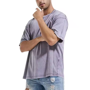 Personnalisable 100% Coton O-cou Unisexe T-Shirt 300gsm Blanc Noir Casual Plain Oversize Jersey Tissu pour Hommes - Product Image 1