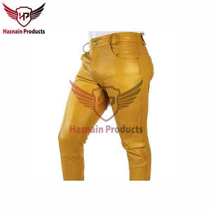 Pantalones de cuero genuino con logotipo personalizado Premium para hombre, estilo informal de alta calidad, venta al por mayor, ¡el mejor precio garantizado! - Product Image 6