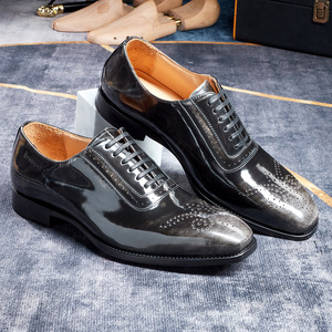 Chaussures habillées Oxford minimalistes en cuir pour hommes, à lacets, pour professionnels modernes, en cuir véritable, semelle antidérapante - Product Image 4