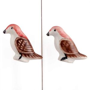 Boutons de tiroir en céramique marron de qualité supérieure, plumes d'oiseaux, poignées de commode, porte d'armoire, cuisine, placard, vente en gros, BK-28 - Product Image 3