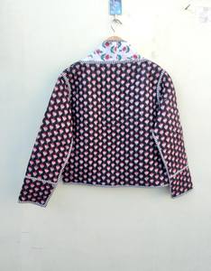 Veste matelassée en coton pour femmes de style vintage fait à la main imprimé Boho design ouvert avec passepoil hiver vêtements d'extérieur décontractés cadeau pour elle - Product Image 5