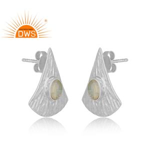 Meilleure vente boucle d'oreille en argent sterling fin avec opale éthiopienne naturelle et pierres précieuses fabricant de bijoux personnalisés - Product Image 2