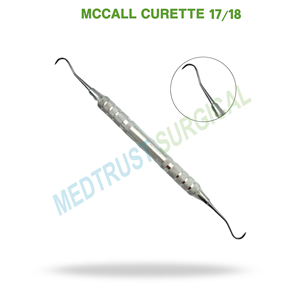 Cureta McCall 17 18, Cureta Periodontal Dental de Acero Inoxidable, Instrumento para Limpieza Supragingival y Subgingival, y Planificación Radicular - Product Image 2