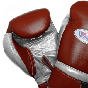 Guantes de Boxeo Profesionales de Cuero Marrón Plateado con Velcro en la Muñeca, Guantes de Entrenamiento y Sparring para Hombres y Mujeres - Product Image 3