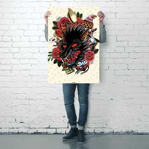 Póster de lobo en lienzo de Cardxcore para decoración de pared - Product Image 2