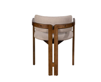 Chaise de salle à manger en bois de manguier écologique faite à la main avec un tissu capitonné - Design moderne pour la maison, le bureau, l'appartement, l'atelier, le bar à domicile