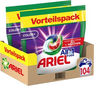Detergente para Ropa Ariel Todo en 1 en Cápsulas, 104 Lavados, Color, Eliminación Poderosa de Manchas en Solo 1 Lavado - Product Image 1